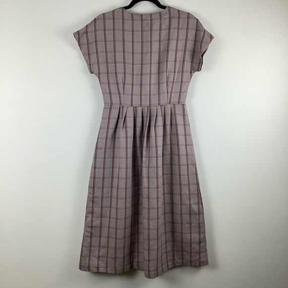 NWT Frank and Oak Linen-Tencel Plaid Midi Dress - Picture 3 of 7